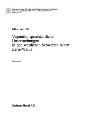 cover image of Vegetationsgeschichtliche Untersuchung in den westlichen Schweizer Alpen